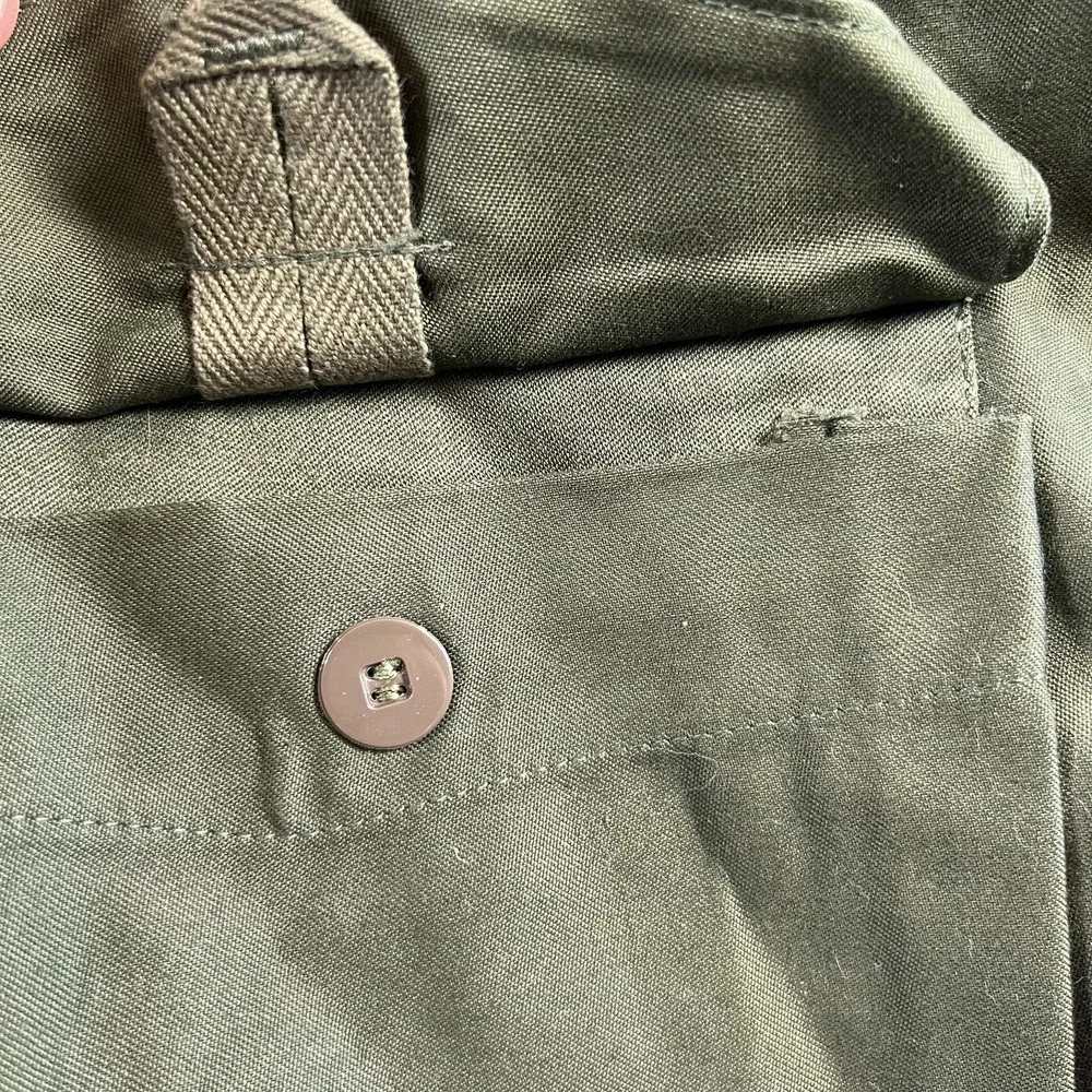 Vintage Swedish Military Field Coat Mens Large Green Canvas Lined 1968 Army